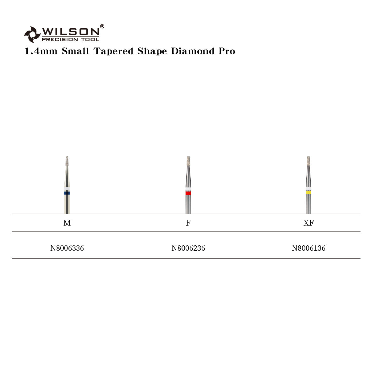 Natural Diamond Cuticle Nail Drill Bit 3/32'' - 1.4mm Short Tapered Shape Diamond Bit