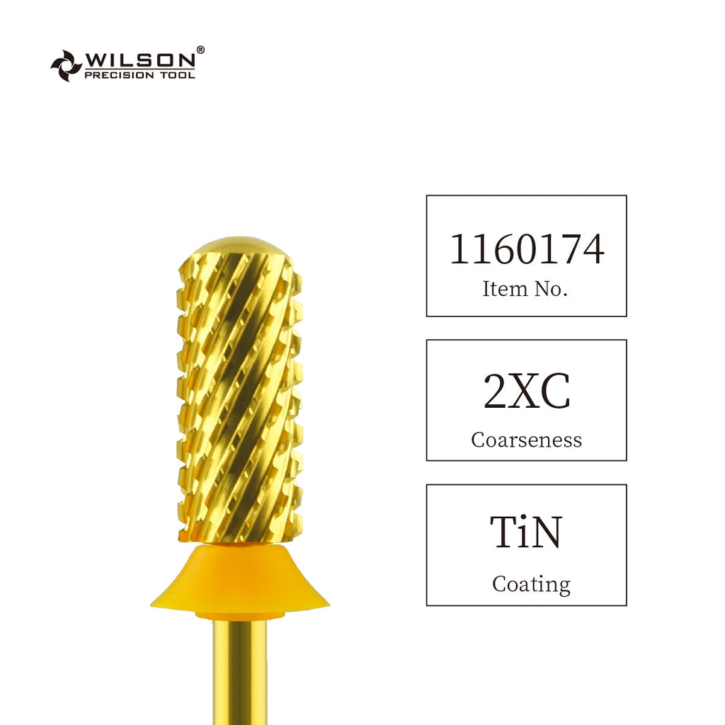 3/32" 5.35mm Flat Top Small Barrel Gold Bit nail dril bits (2XC - F)