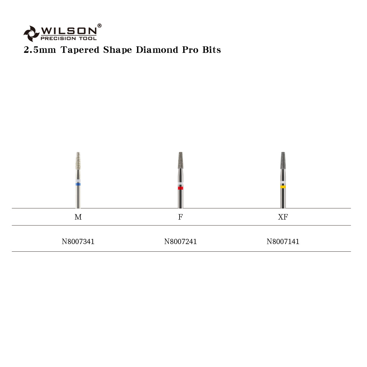 Natural Diamond Cuticle Nail Drill Bit 3/32'' - 2.5mm Tapered Shape Diamond Bit (Medium)