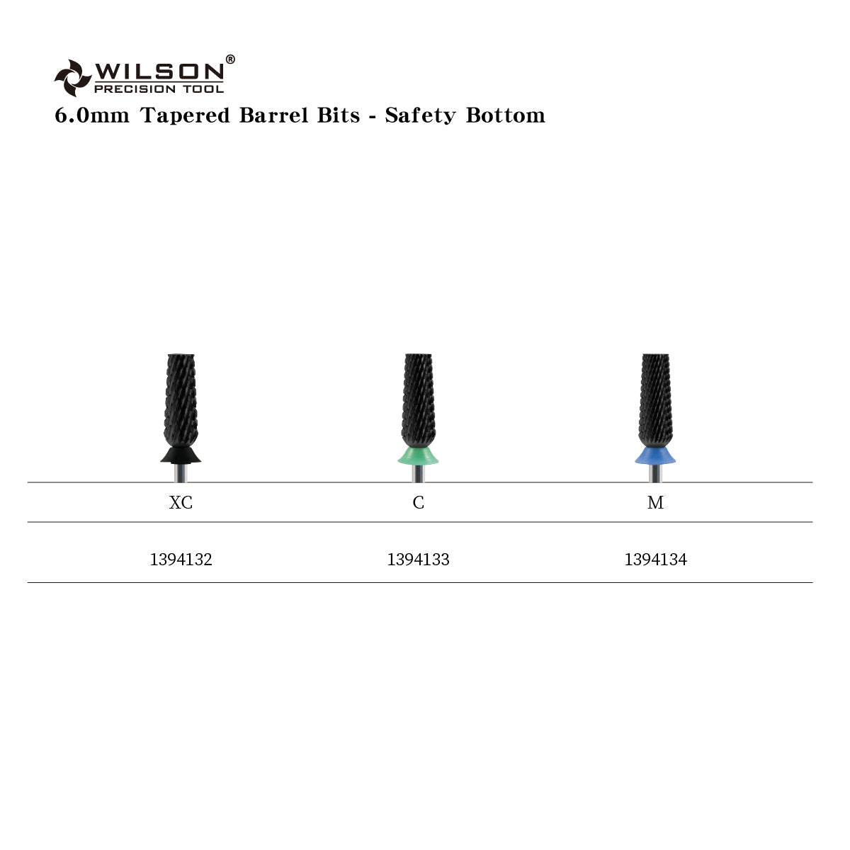 3/32" 6.0mm Tapered Barrel DLC Black Carbide Bit (XC - M)