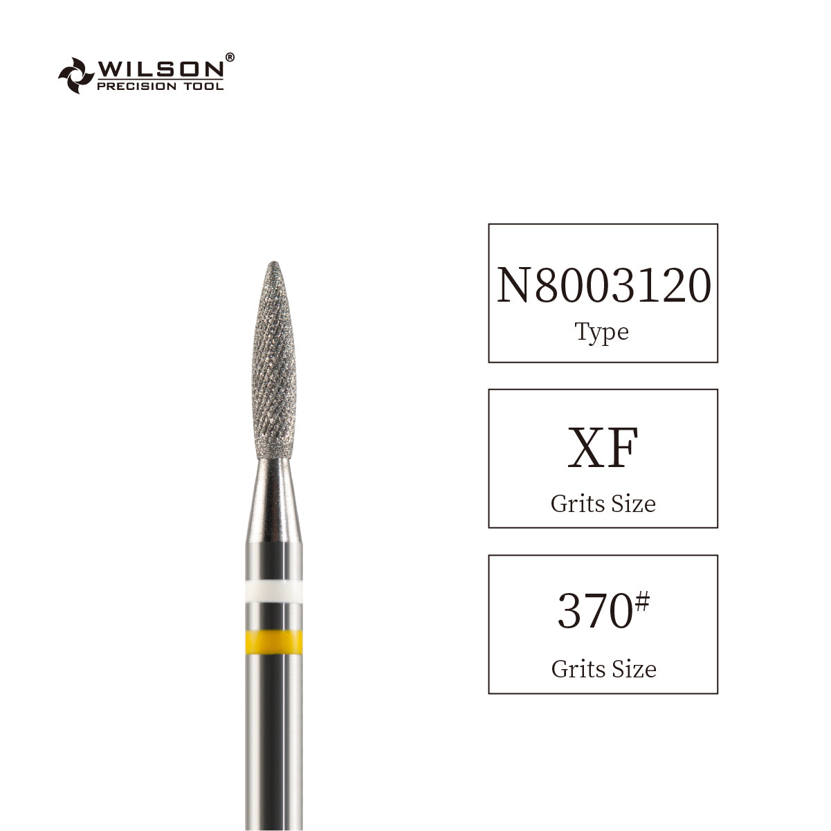 Natural Diamond Cuticle Nail Drill Bit 3/32'' - 1.8mm Flame Shape Diamond Bit (Medium)