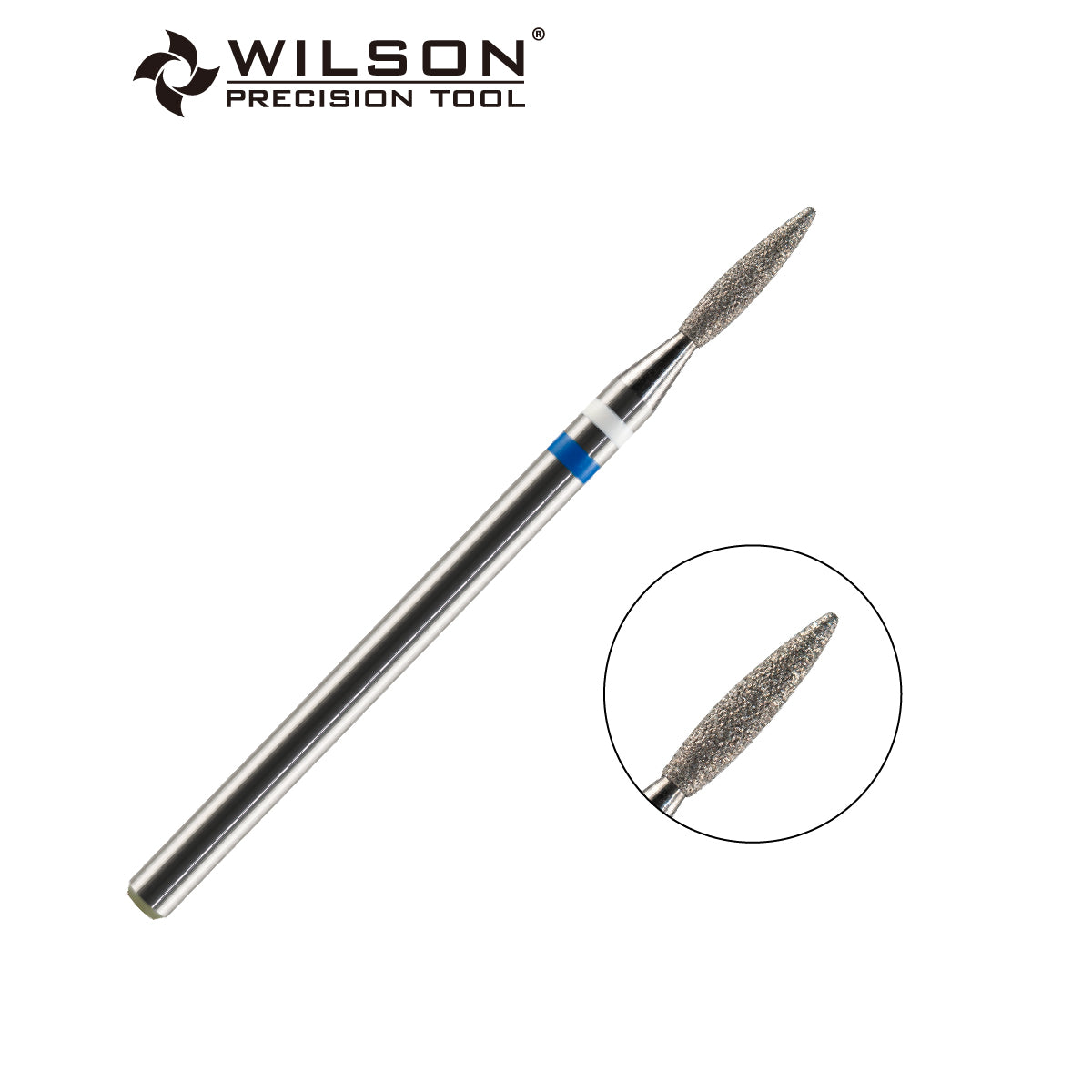 Natural Diamond Cuticle Nail Drill Bit 3/32'' - 1.8mm Flame Shape Diamond Bit (Medium)
