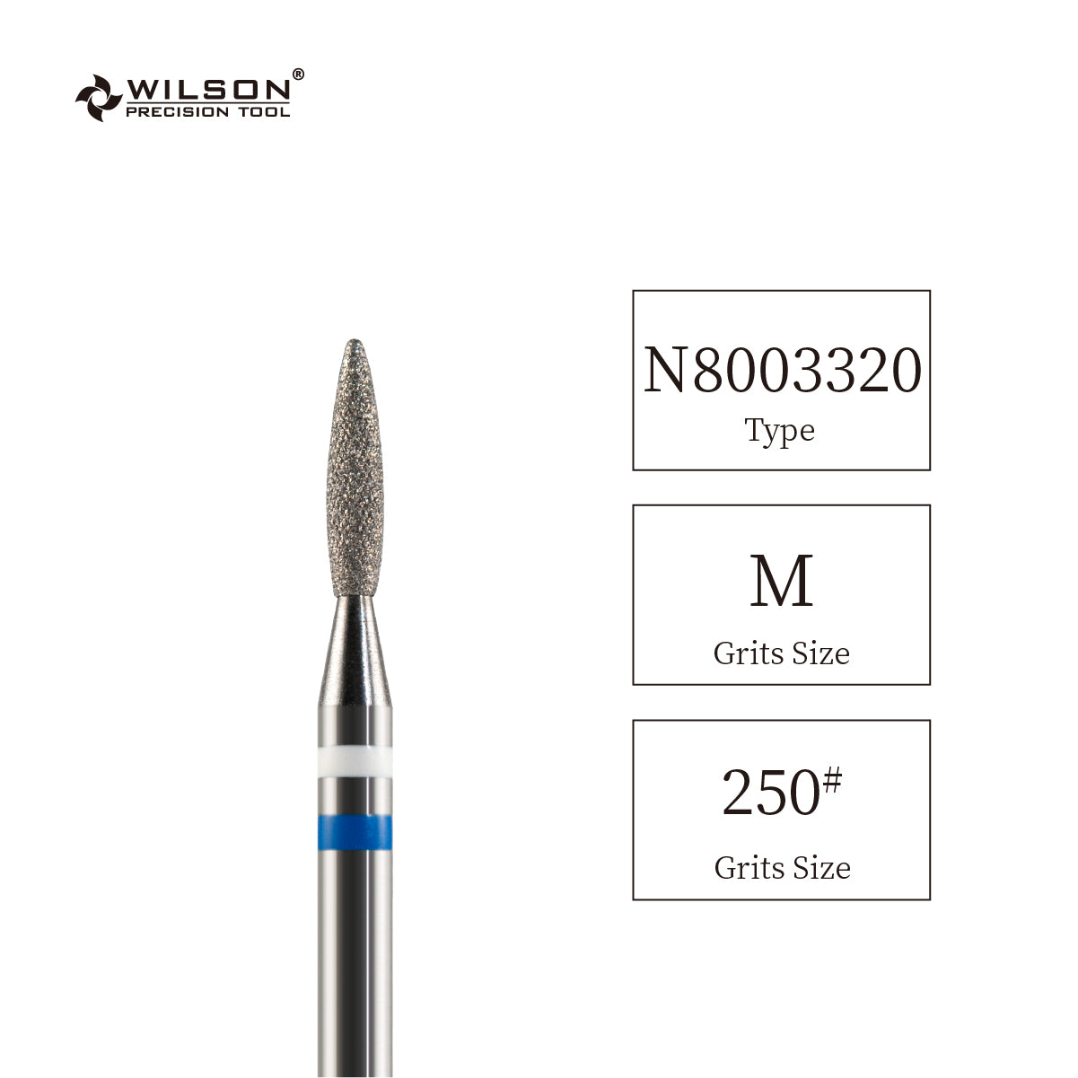 Natural Diamond Cuticle Nail Drill Bit 3/32'' - 1.8mm Flame Shape Diamond Bit (Medium)