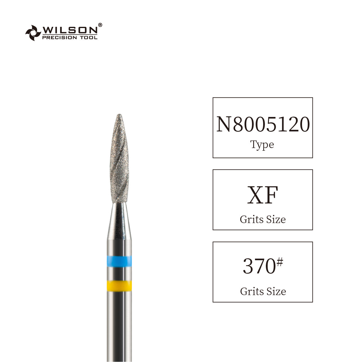 Natural Diamond Nail Drill Bit, Cooling Groove Edition, 1.8 Flame Shape