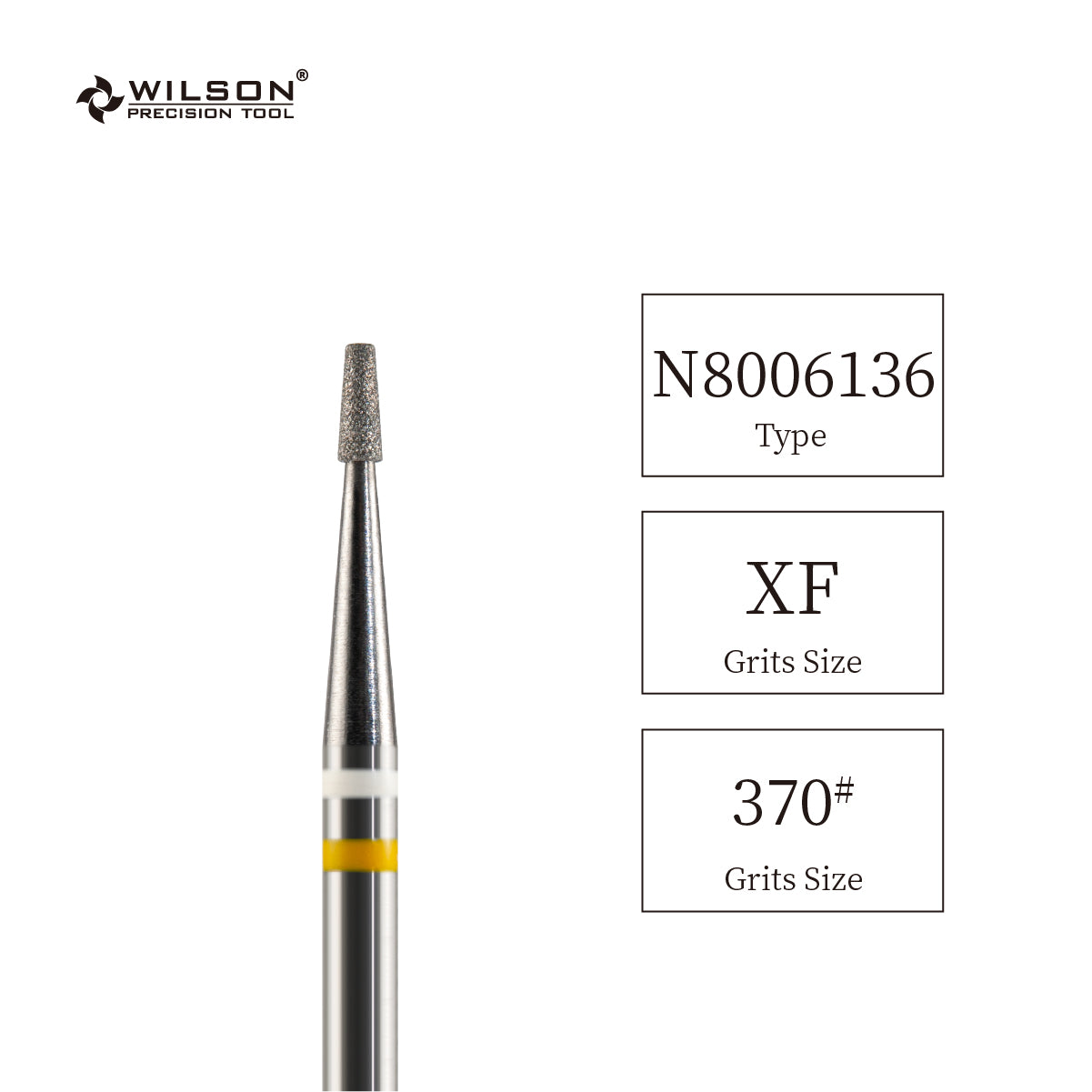 Natural Diamond Cuticle Nail Drill Bit 3/32'' - 1.4mm Short Tapered Shape Diamond Bit