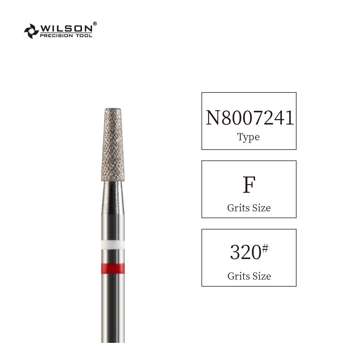 Natural Diamond Cuticle Nail Drill Bit 3/32'' - 2.5mm Tapered Shape Diamond Bit (Medium)