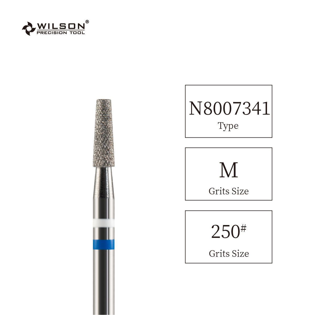 Natural Diamond Cuticle Nail Drill Bit 3/32'' - 2.5mm Tapered Shape Diamond Bit (Medium)